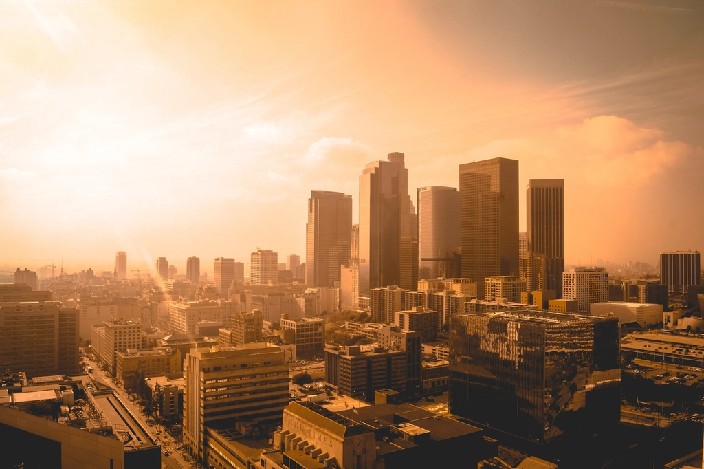 Sunset cityscape Los Angeles